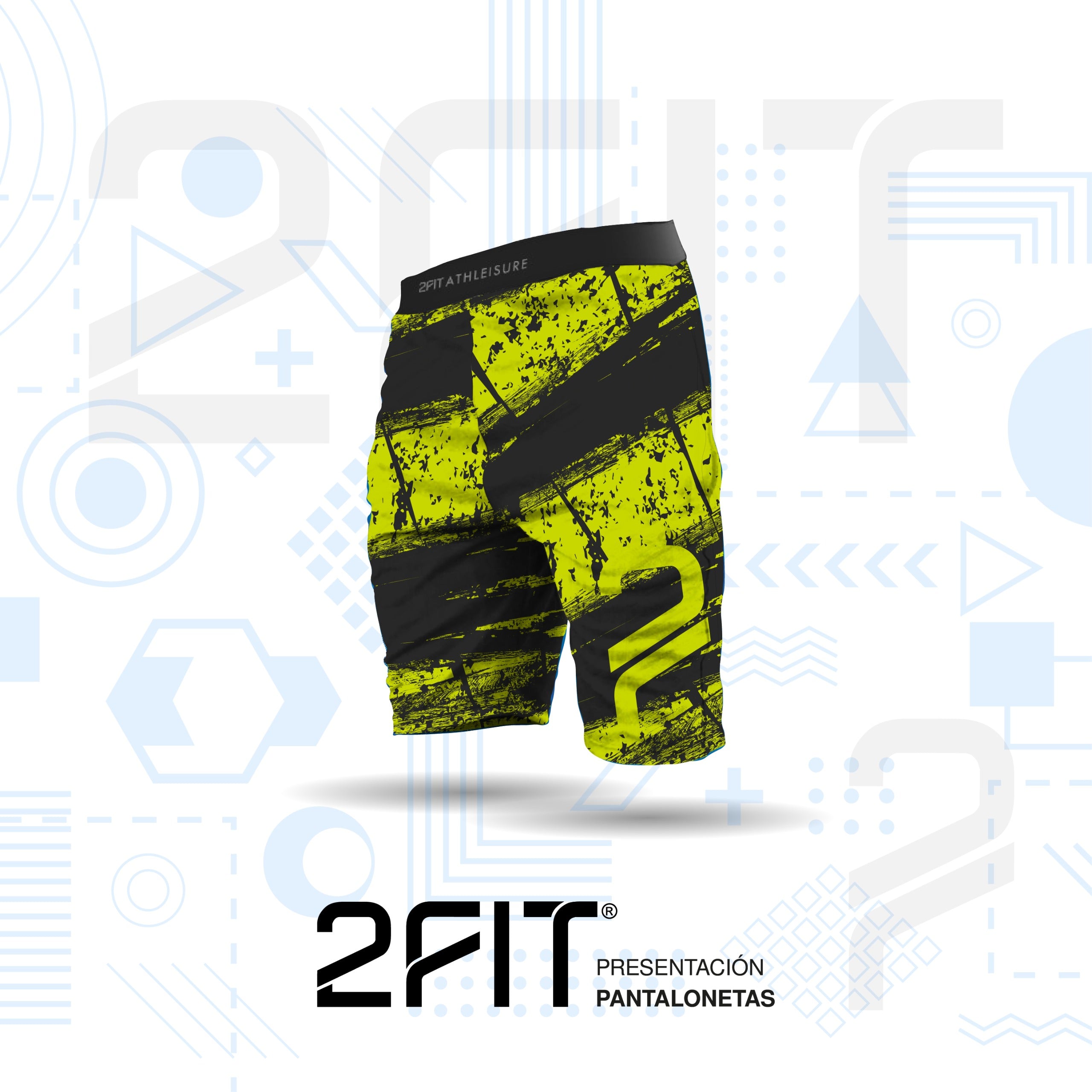 Pantaloneta Functional Amarillo Neon - Negro  286-6025
