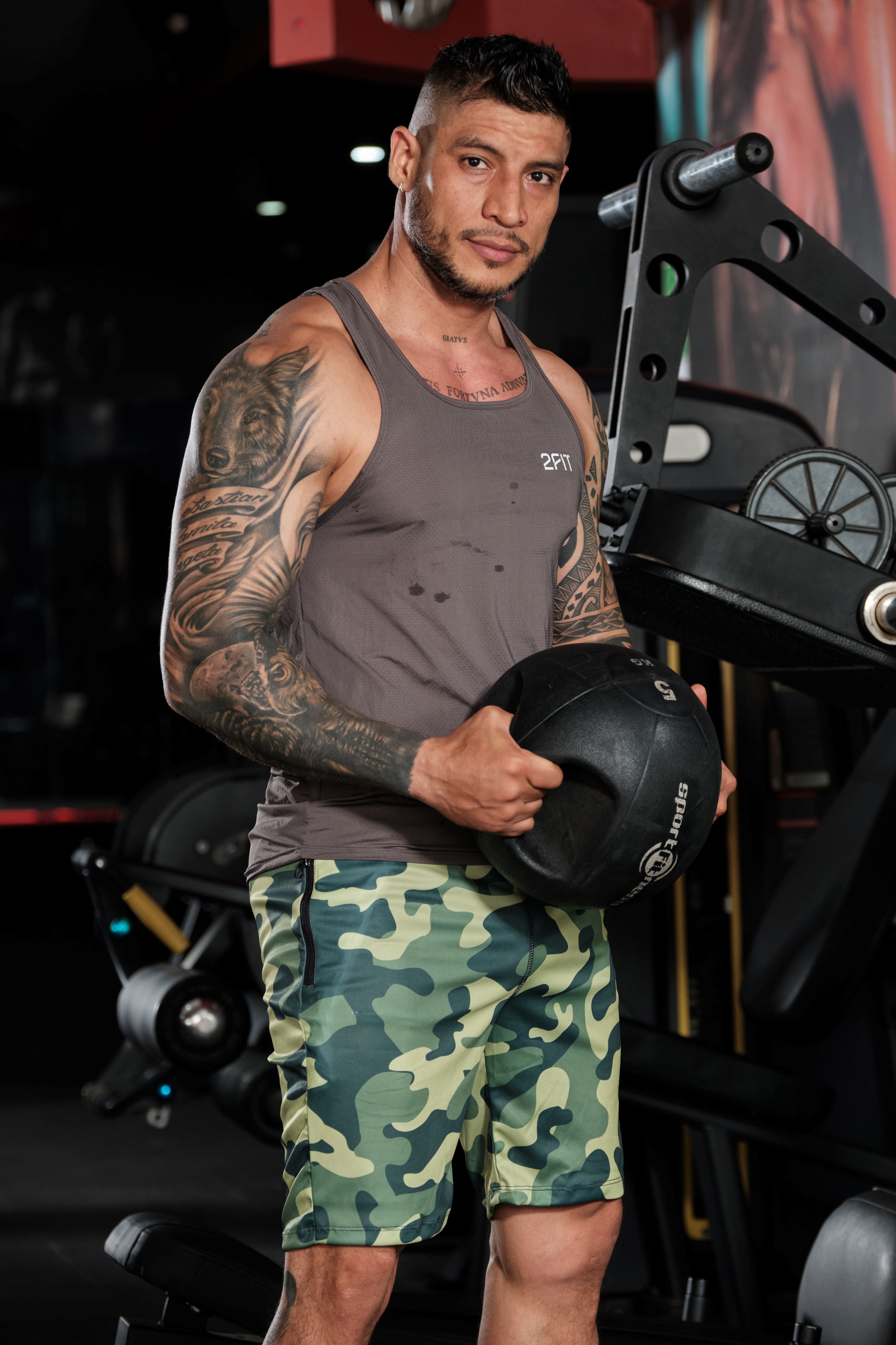 Pantaloneta Functional Camuflado Verde 344-6025